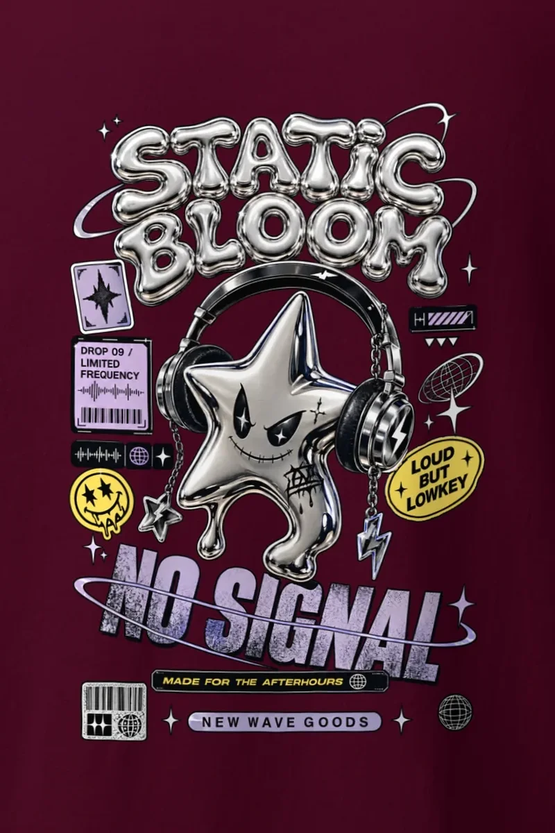 "Static Bloom" Heavyweight Unisex Crewneck T-shirt