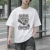 "Static Counts as Company" Men's Oversized Heavyweight Crewneck T-Shirt