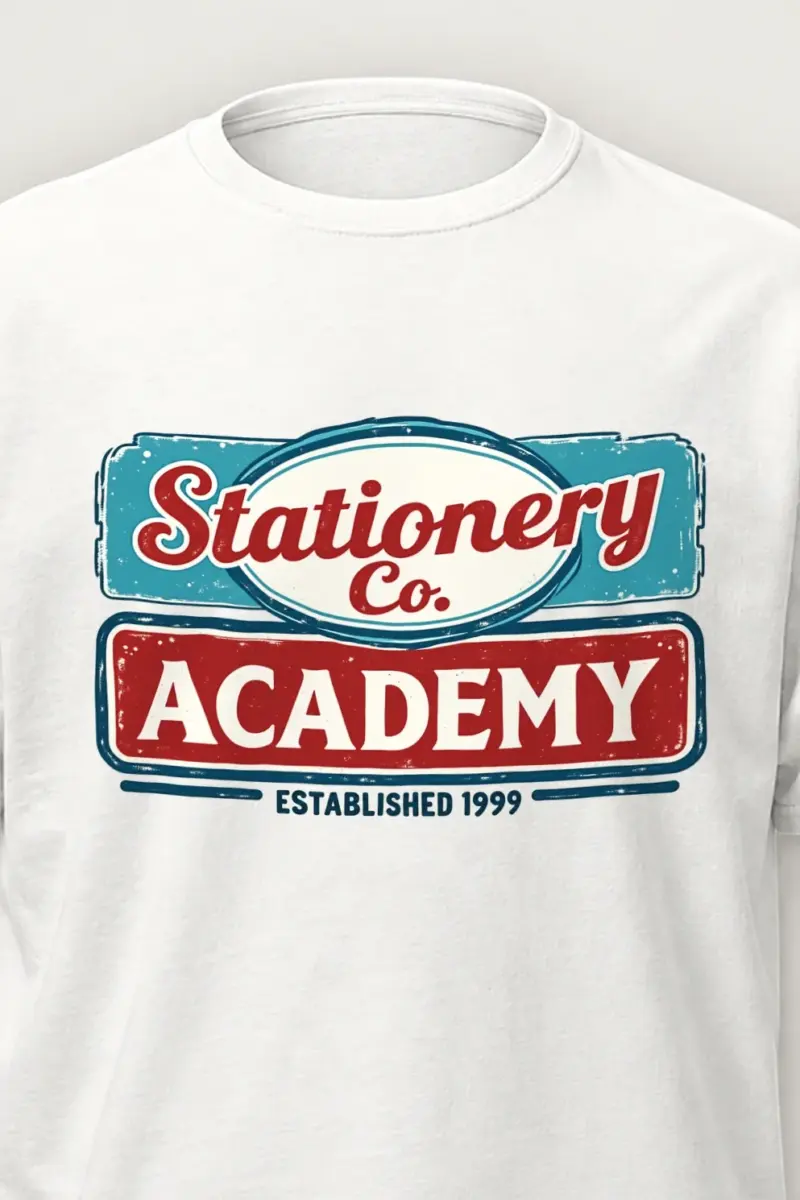 "Stationery Academy Badge" Heavyweight Unisex Crewneck T-shirt
