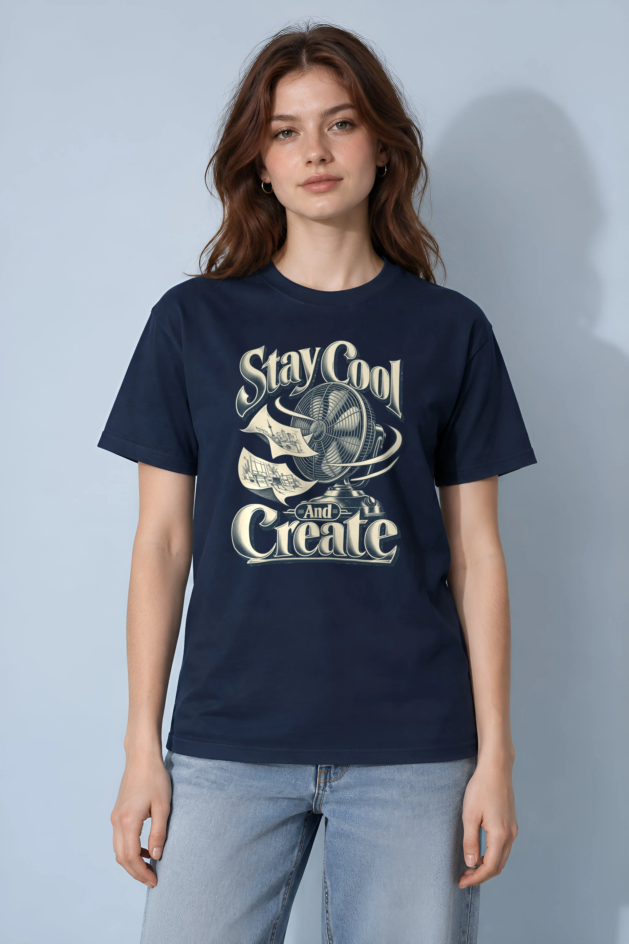 "Stay Cool And Create" Heavyweight Unisex Crewneck T-shirt