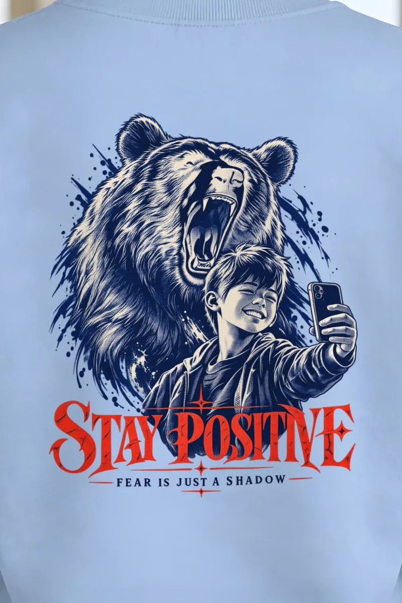"Stay Positive" 1 Crewneck Sweatshirt - the graphic up close