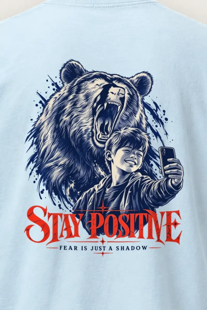 "Stay Positive" Heavyweight Unisex Crewneck T-shirt