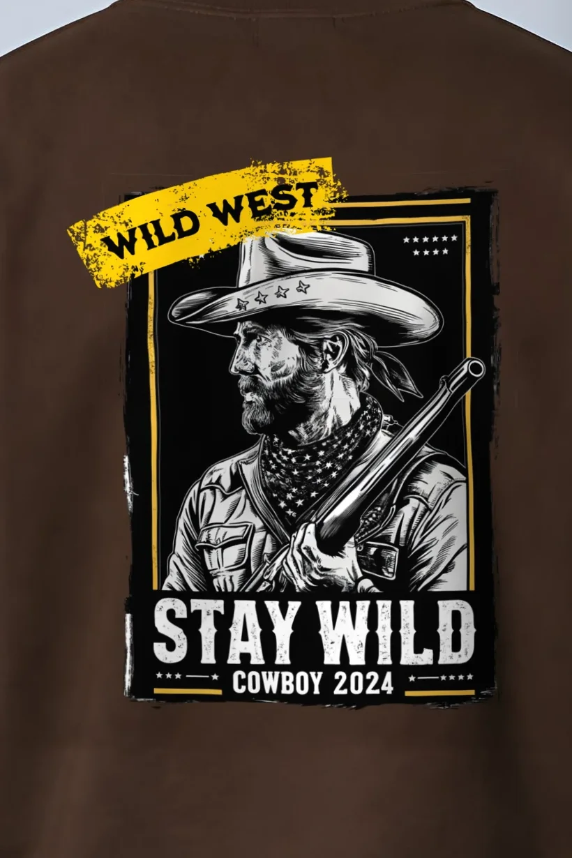 "Stay Wild Cowboy" 1 Crewneck Sweatshirt - the graphic up close