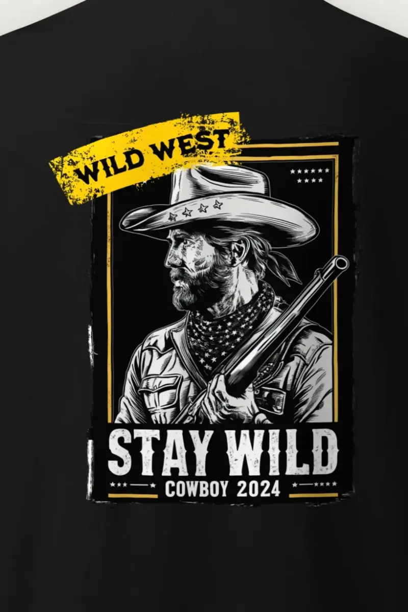 "Stay Wild Cowboy" Heavyweight Unisex Crewneck T-shirt