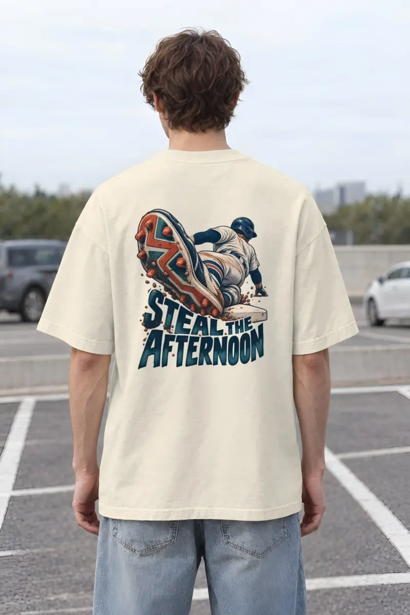"Steal the Afternoon" Unisex Oversized Heavyweight Crewneck T-Shirt