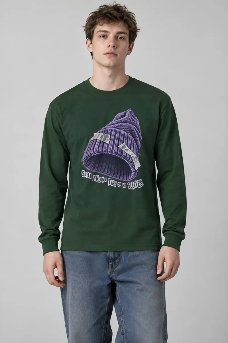 "STILL FINDING TAPE ON MY SLEEVES." Unisex Longsleeve T-shirt