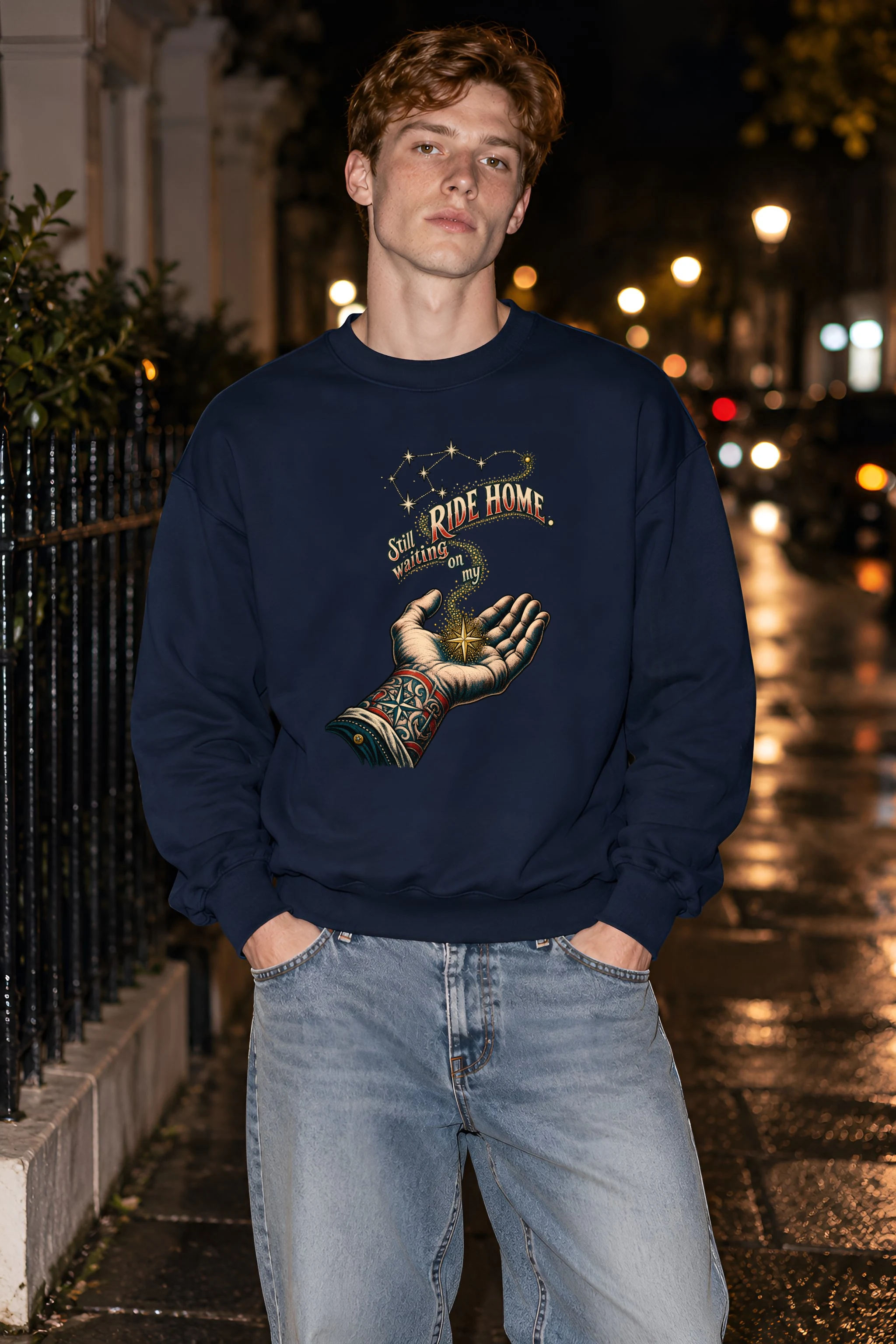 "Still Waiting On My Ride Home" Unisex Crewneck Sweatshirt