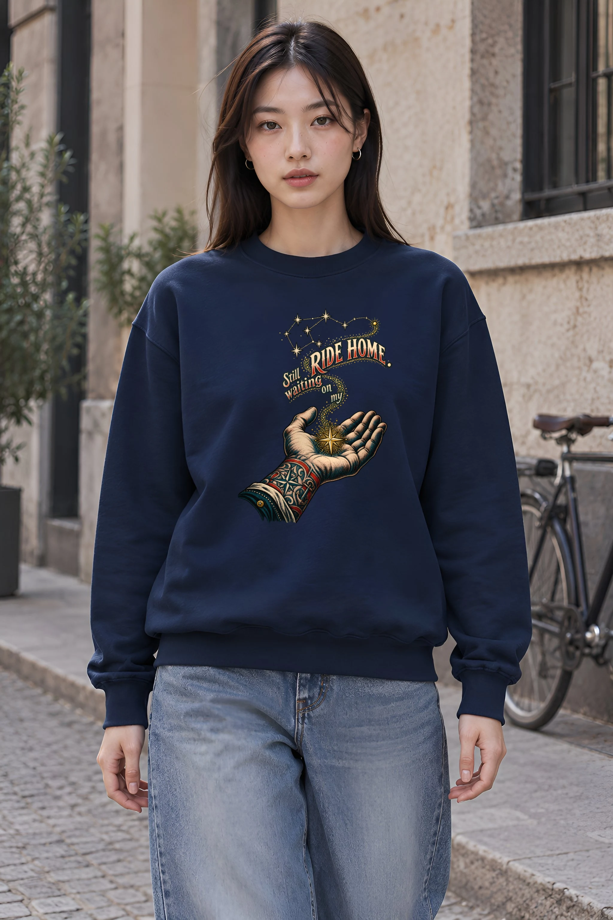 "Still Waiting On My Ride Home" Unisex Crewneck Sweatshirt