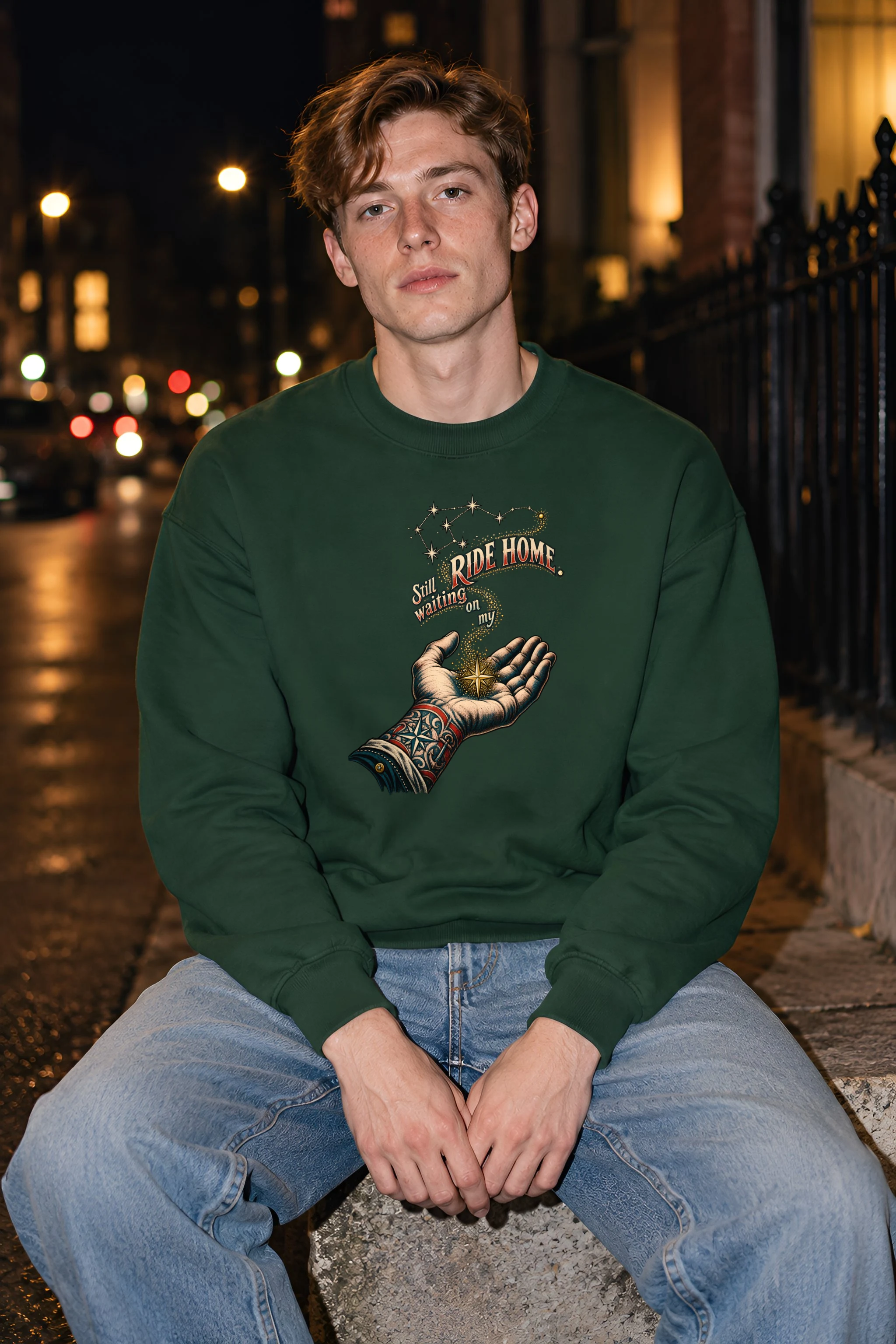 "Still Waiting On My Ride Home" Unisex Crewneck Sweatshirt