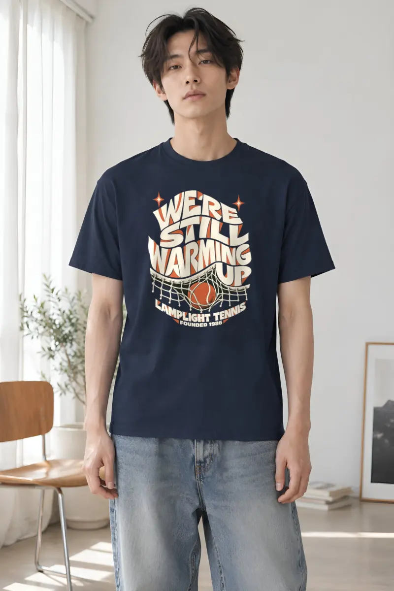 "Still Warming Up Tennis" Heavyweight Unisex Crewneck T-shirt