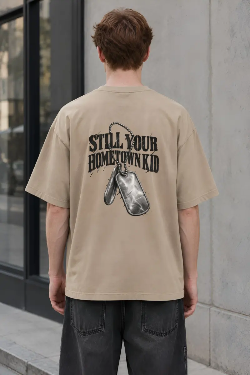 "Still Your Hometown Kid" Unisex Oversized Heavyweight Crewneck T-Shirt