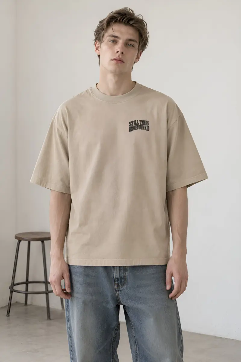 "Still Your Hometown Kid" Unisex Oversized Heavyweight Crewneck T-Shirt