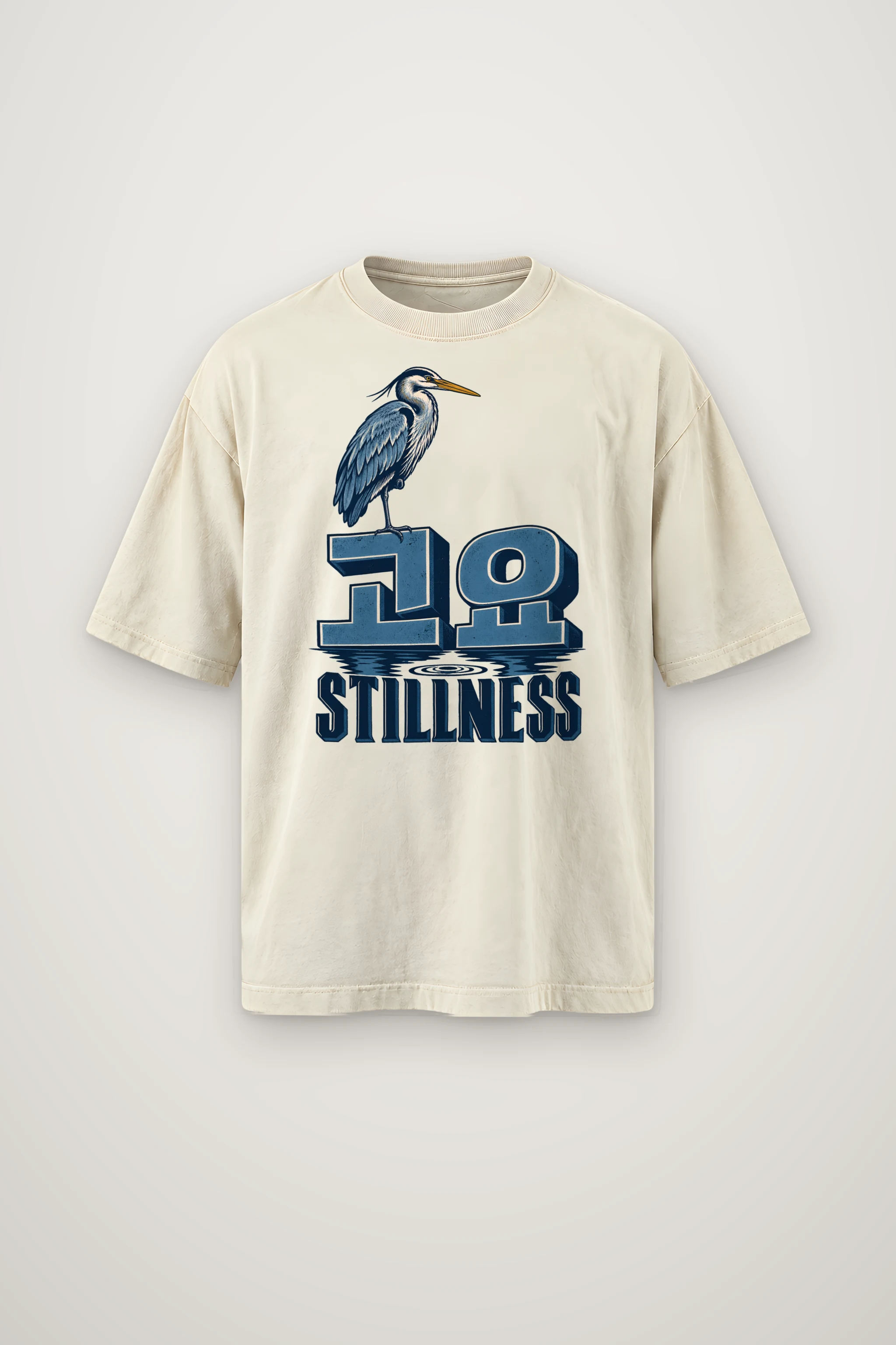 "Stillness" Men's Oversized Heavyweight Crewneck T-Shirt