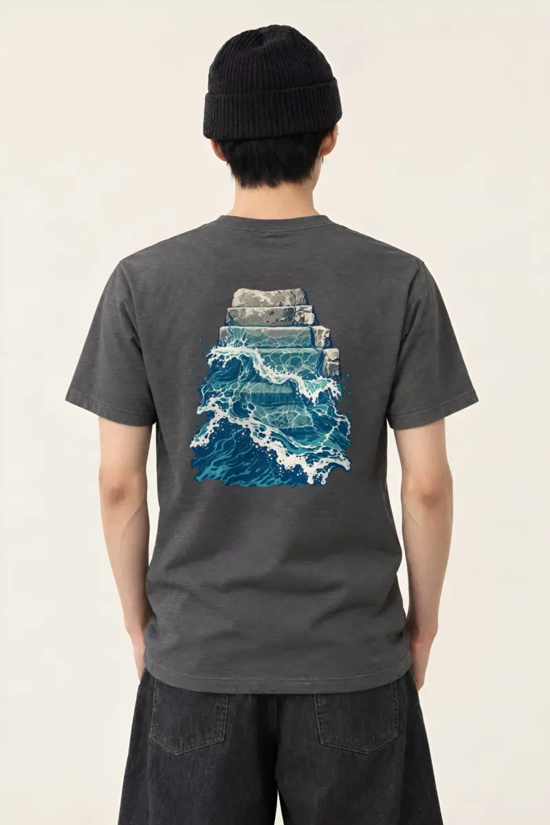 “Stone Steps Into The Sea” Heavyweight Unisex Crewneck T-shirt