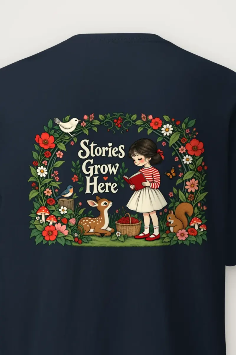 "Stories Grow Here" Heavyweight Unisex Crewneck T-shirt