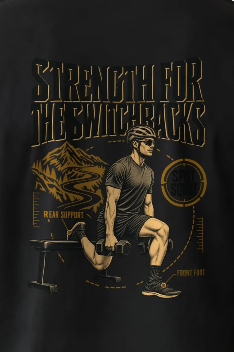 "Strength for the Switchbacks" Heavyweight Unisex Crewneck T-shirt - the graphic up close