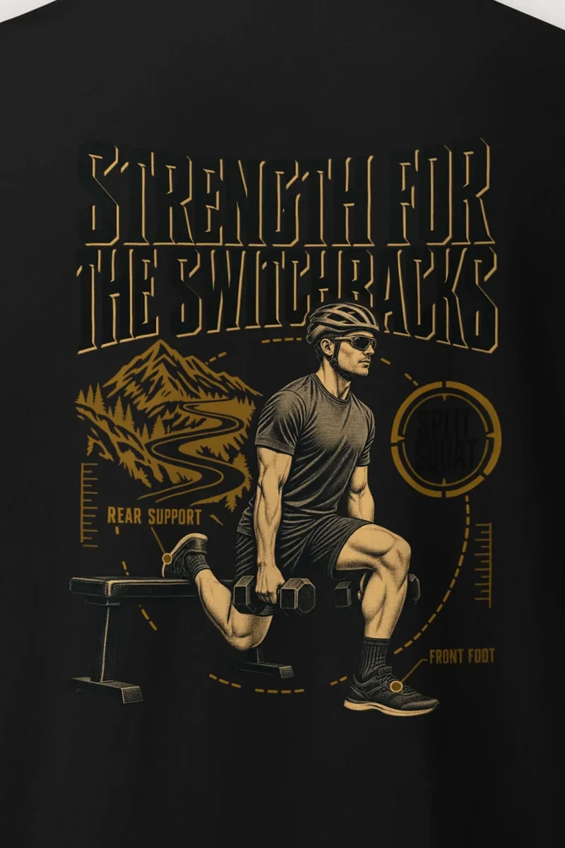 "Strength for the Switchbacks" Heavyweight Unisex Crewneck T-shirt - the graphic up close