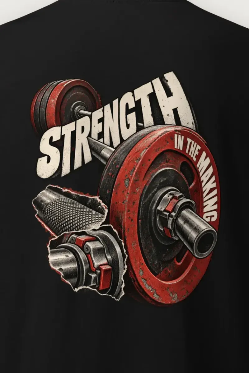 "Strength in the Making" Heavyweight Unisex Crewneck T-shirt - the graphic up close