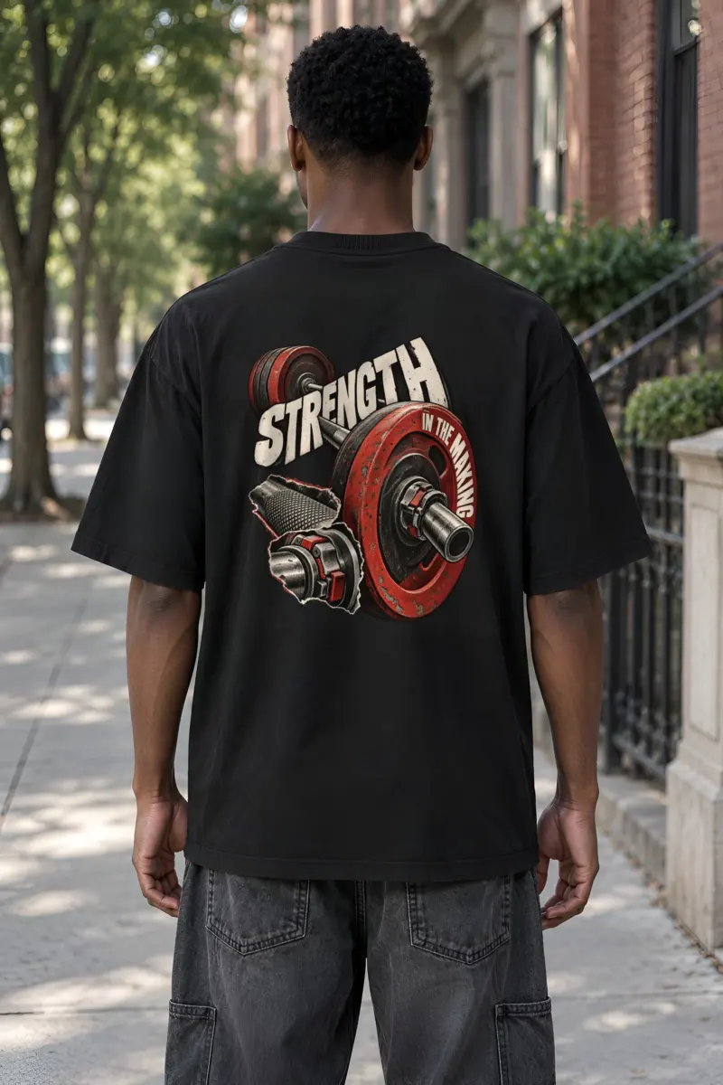 "Strength in the Making" Unisex Oversized Heavyweight Crewneck T-Shirt