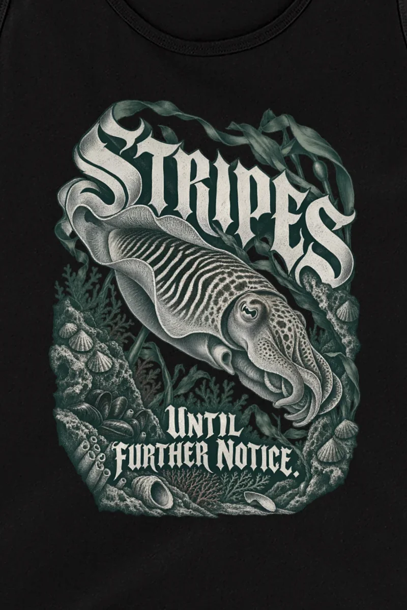 "Stripes Until Further Notice" Unisex Jersey Tank - the graphic up close