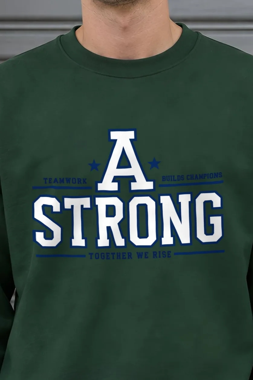 "Strong Together" 1 Crewneck Sweatshirt - the graphic up close
