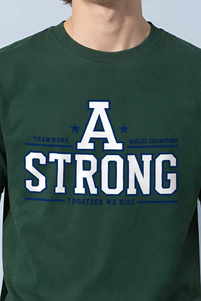 "Strong Together" Heavyweight Unisex Crewneck T-shirt - the graphic up close
