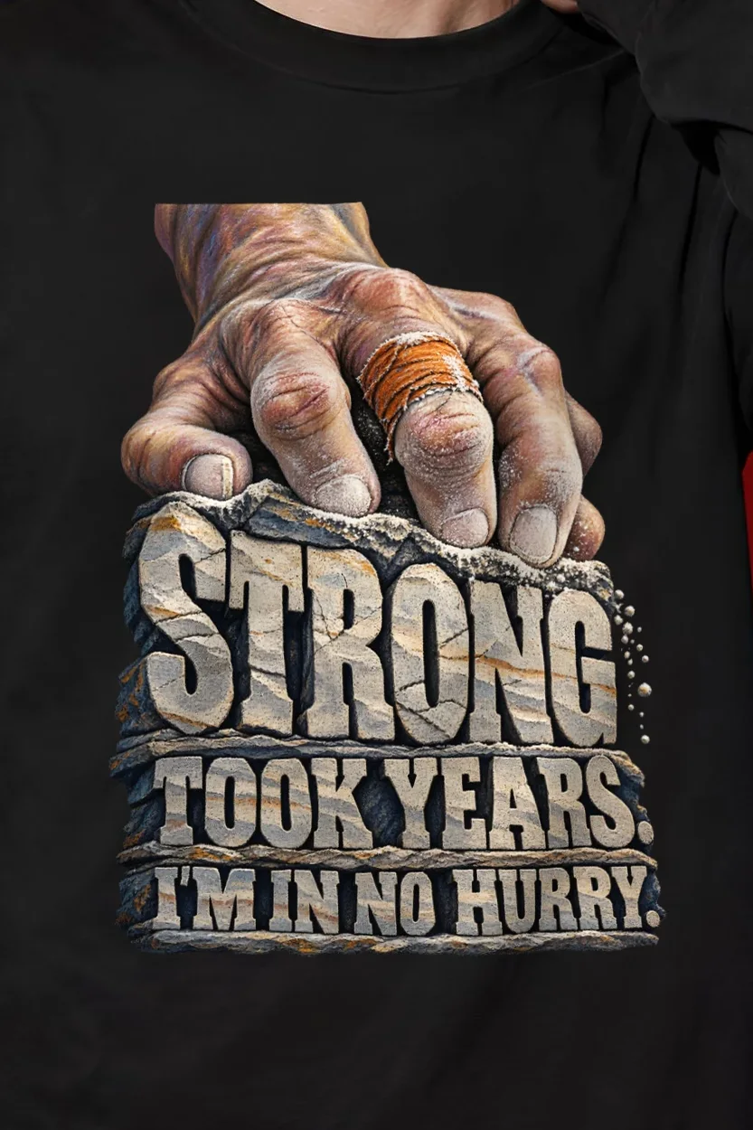 "Strong Took Years" Unisex Longsleeve T-shirt - the graphic up close