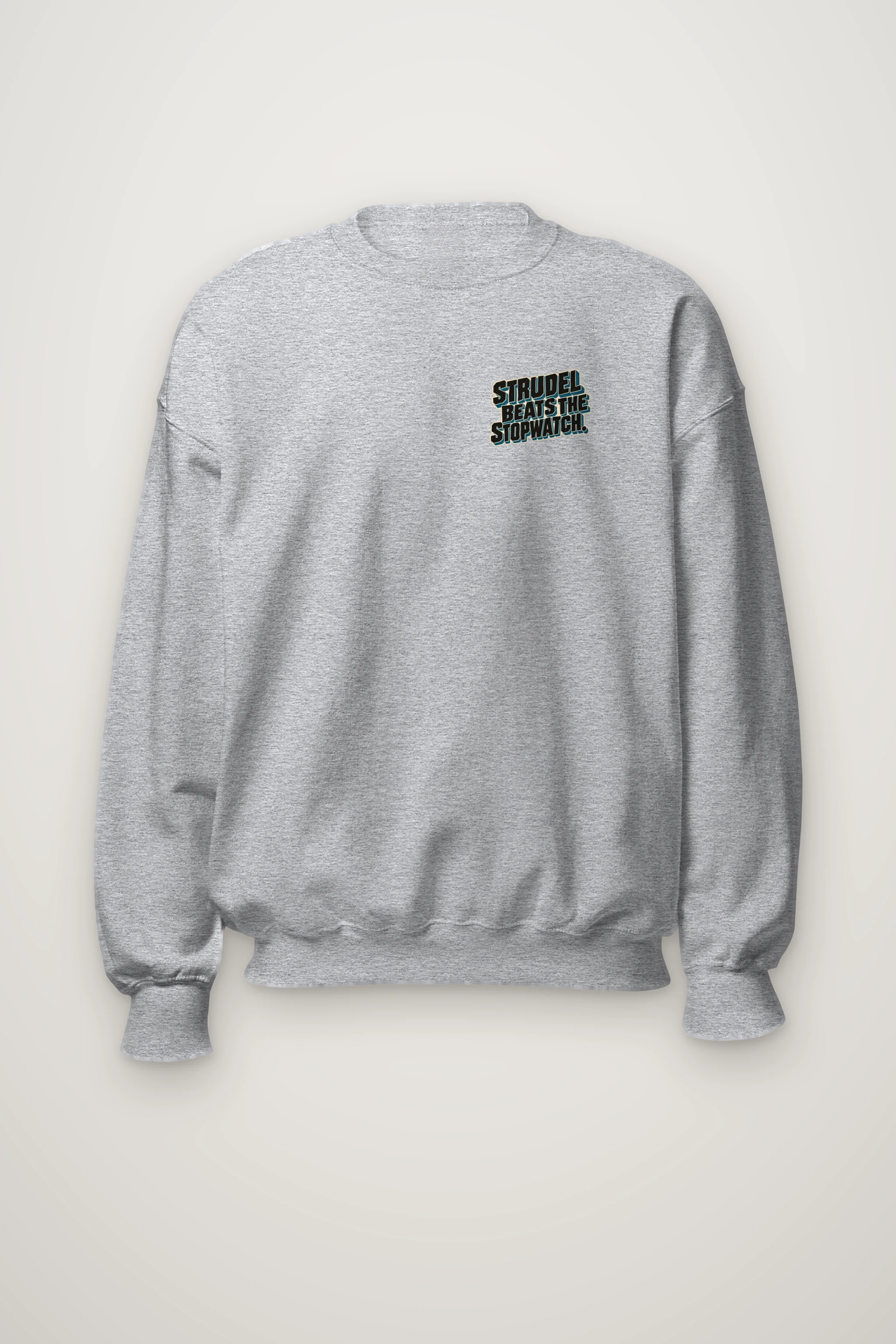 "Strudel Beats The Stopwatch" Heavy Blend Unisex Crewneck Sweatshirt