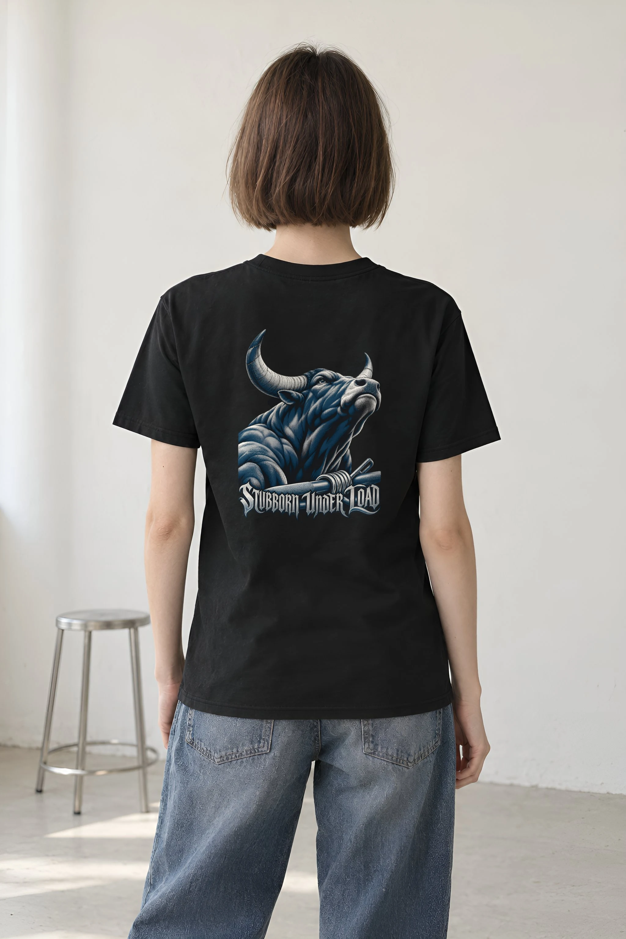 "Stubborn Under Load" Heavyweight Unisex Crewneck T-shirt