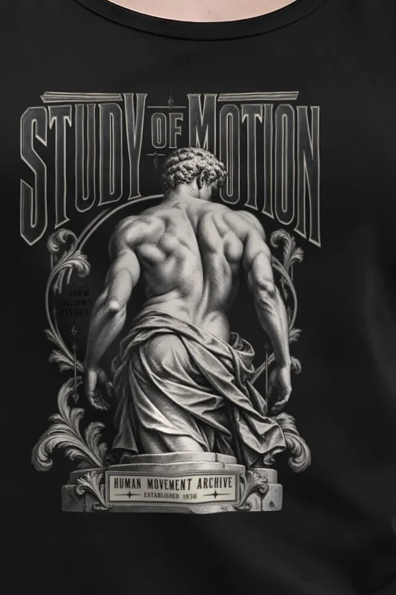 "Study of Motion" Unisex Jersey Tank - the graphic up close