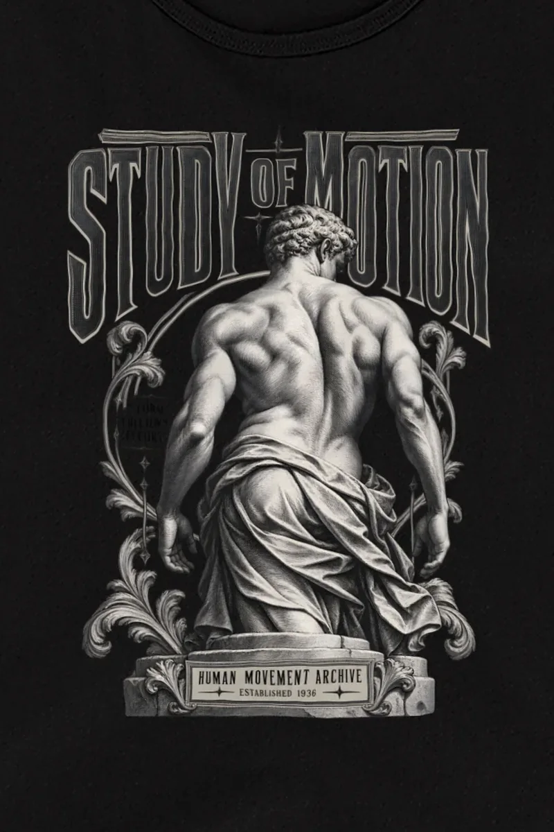 "Study of Motion" Unisex Jersey Tank - the graphic up close