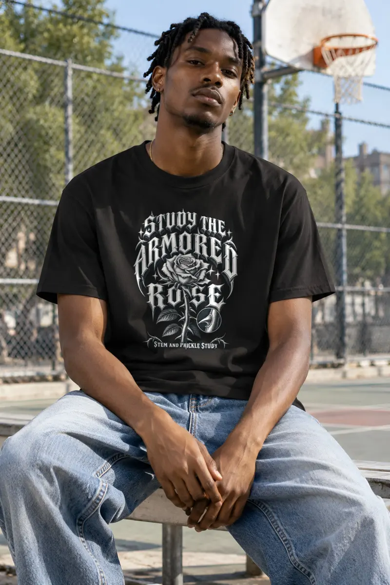 "Study the Armored Rose" Heavyweight Unisex Crewneck T-shirt