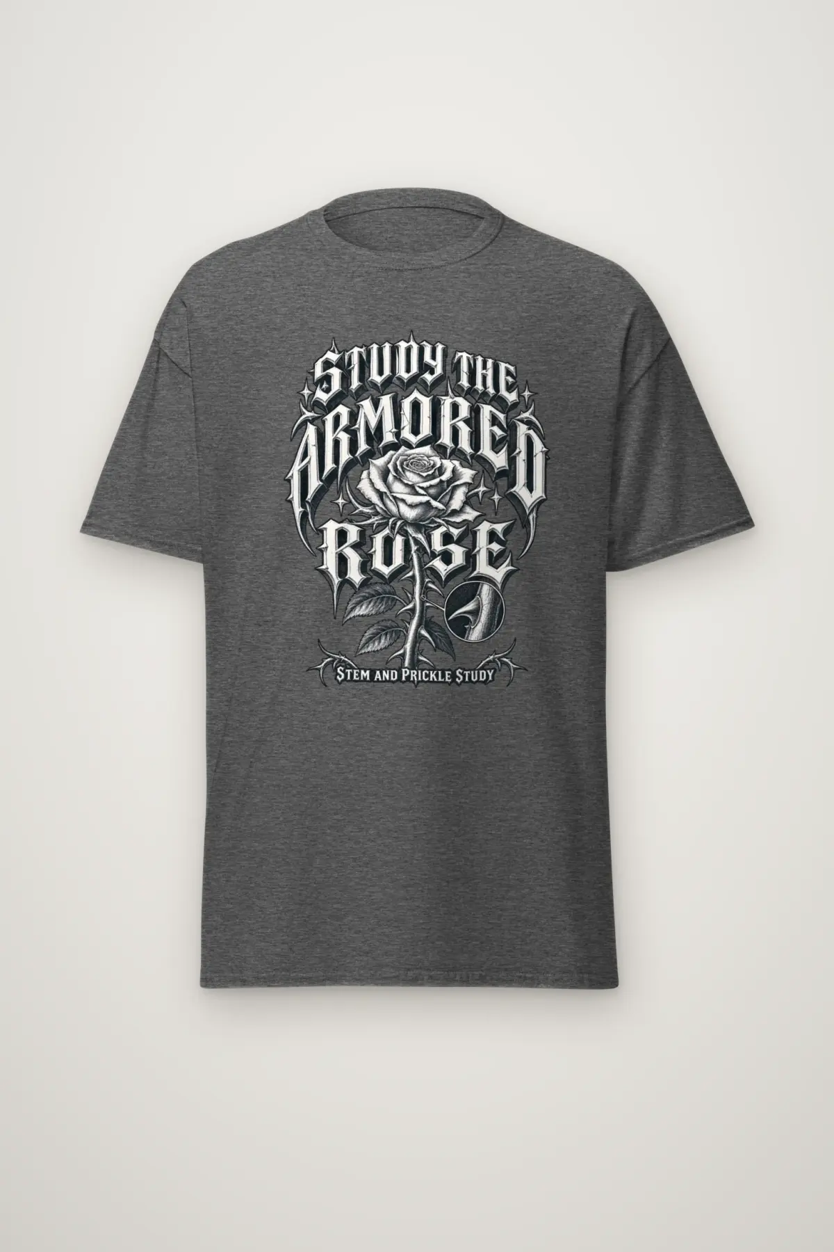 "Study the Armored Rose" Heavyweight Unisex Crewneck T-shirt