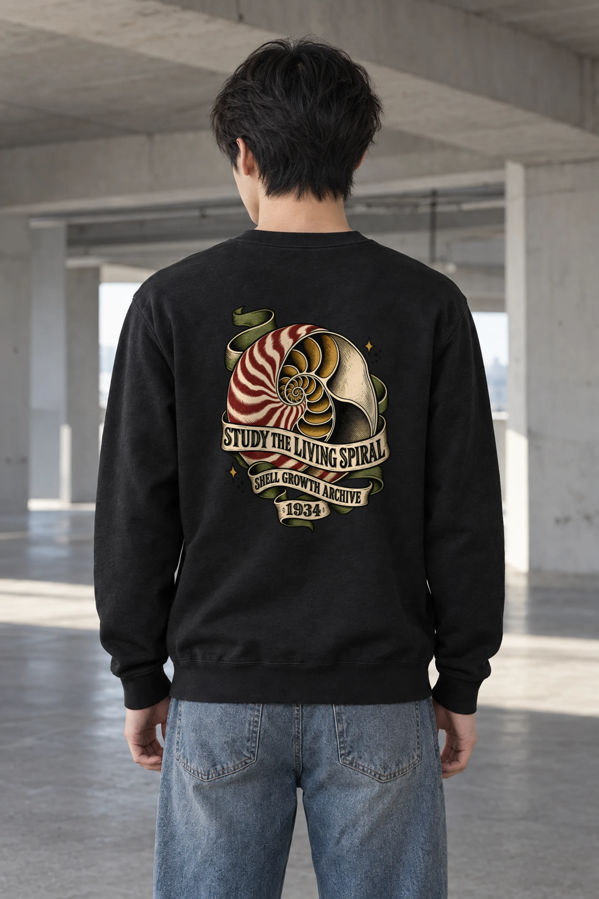 "Study the Living Spiral" Heavy Blend Unisex Crewneck Sweatshirt