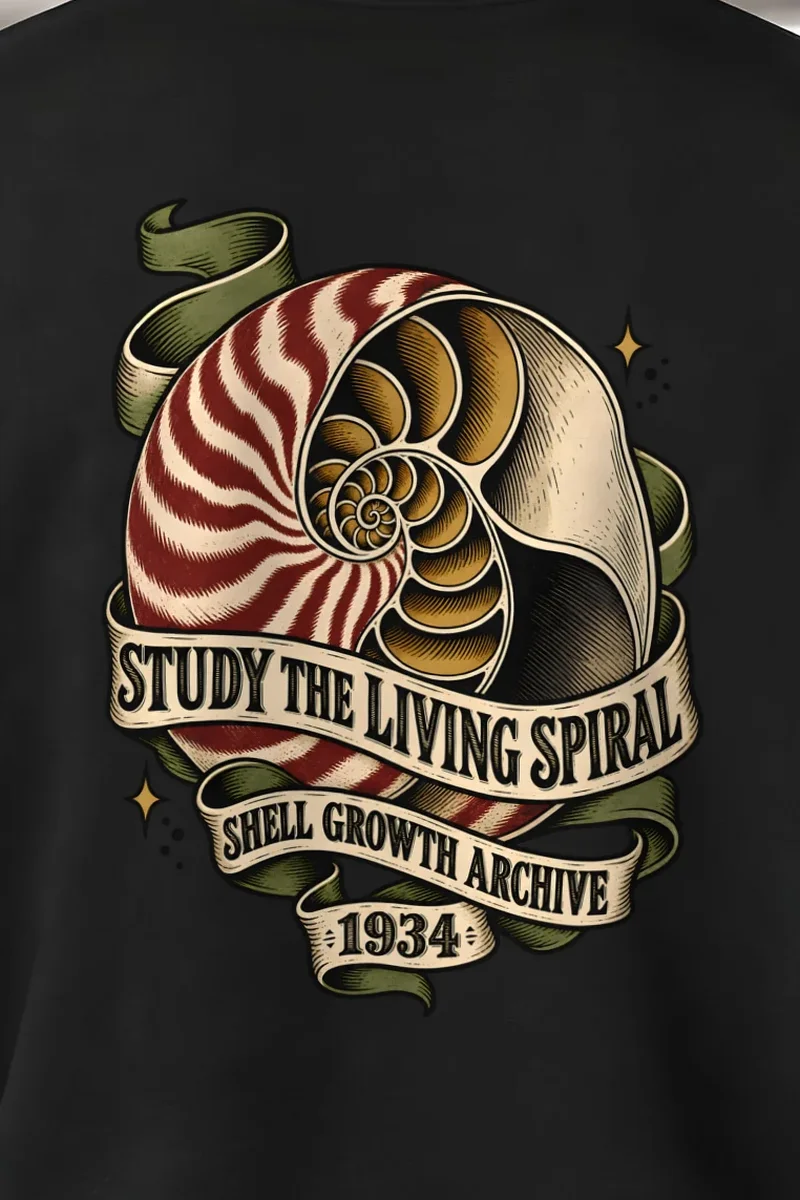 "Study the Living Spiral" Heavy Blend Unisex Crewneck Sweatshirt - the graphic up close