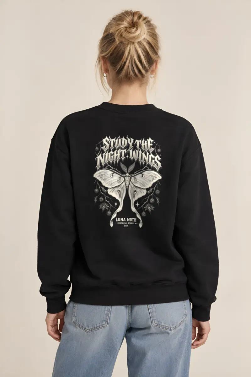 "Study the Night Wings" Heavy Blend Unisex Crewneck Sweatshirt