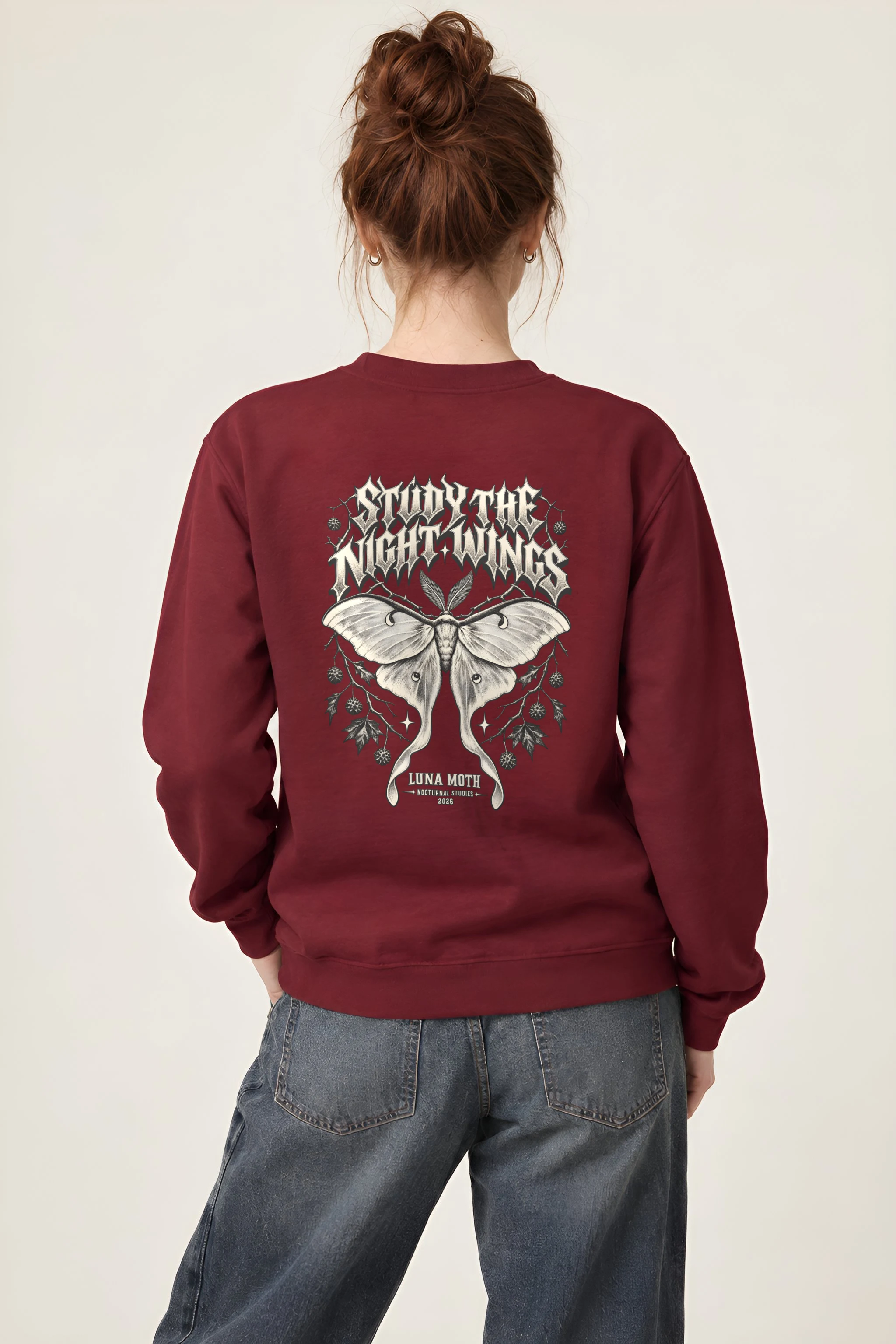"Study the Night Wings" Heavy Blend Unisex Crewneck Sweatshirt