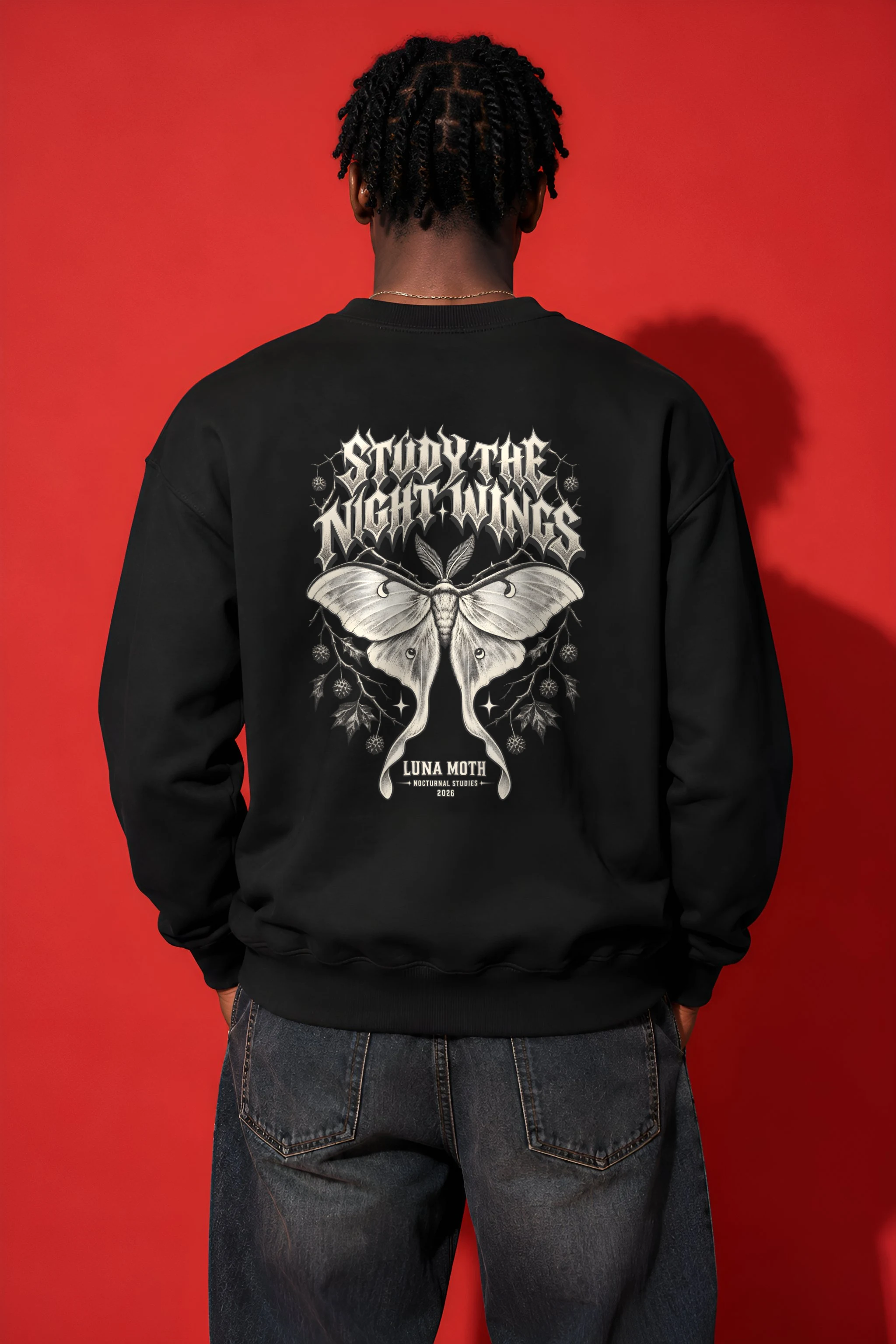 "Study the Night Wings" Heavy Blend Unisex Crewneck Sweatshirt