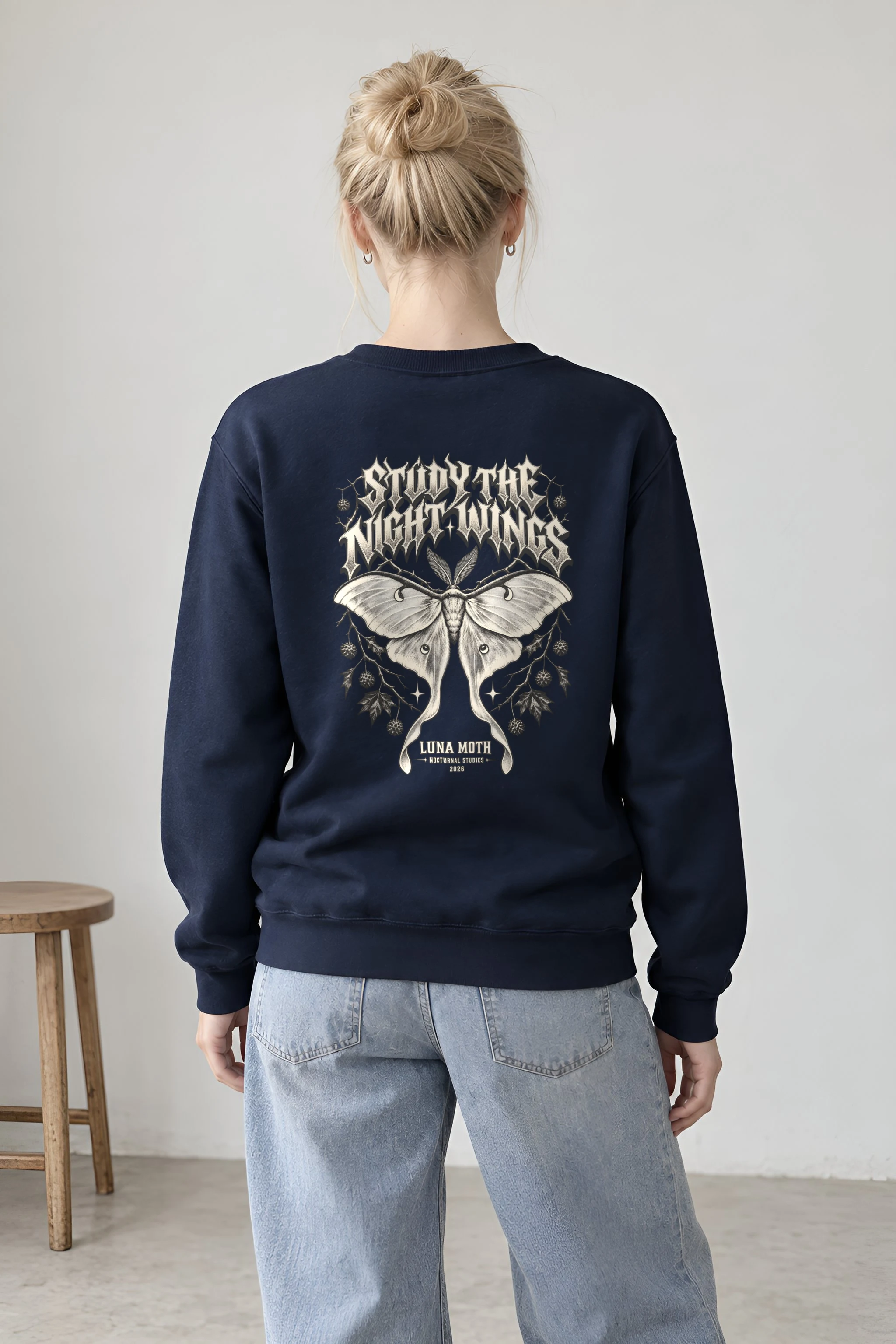 "Study the Night Wings" Heavy Blend Unisex Crewneck Sweatshirt