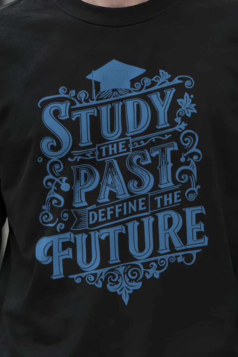 "Study The Past" Unisex Longsleeve T-shirt - the graphic up close