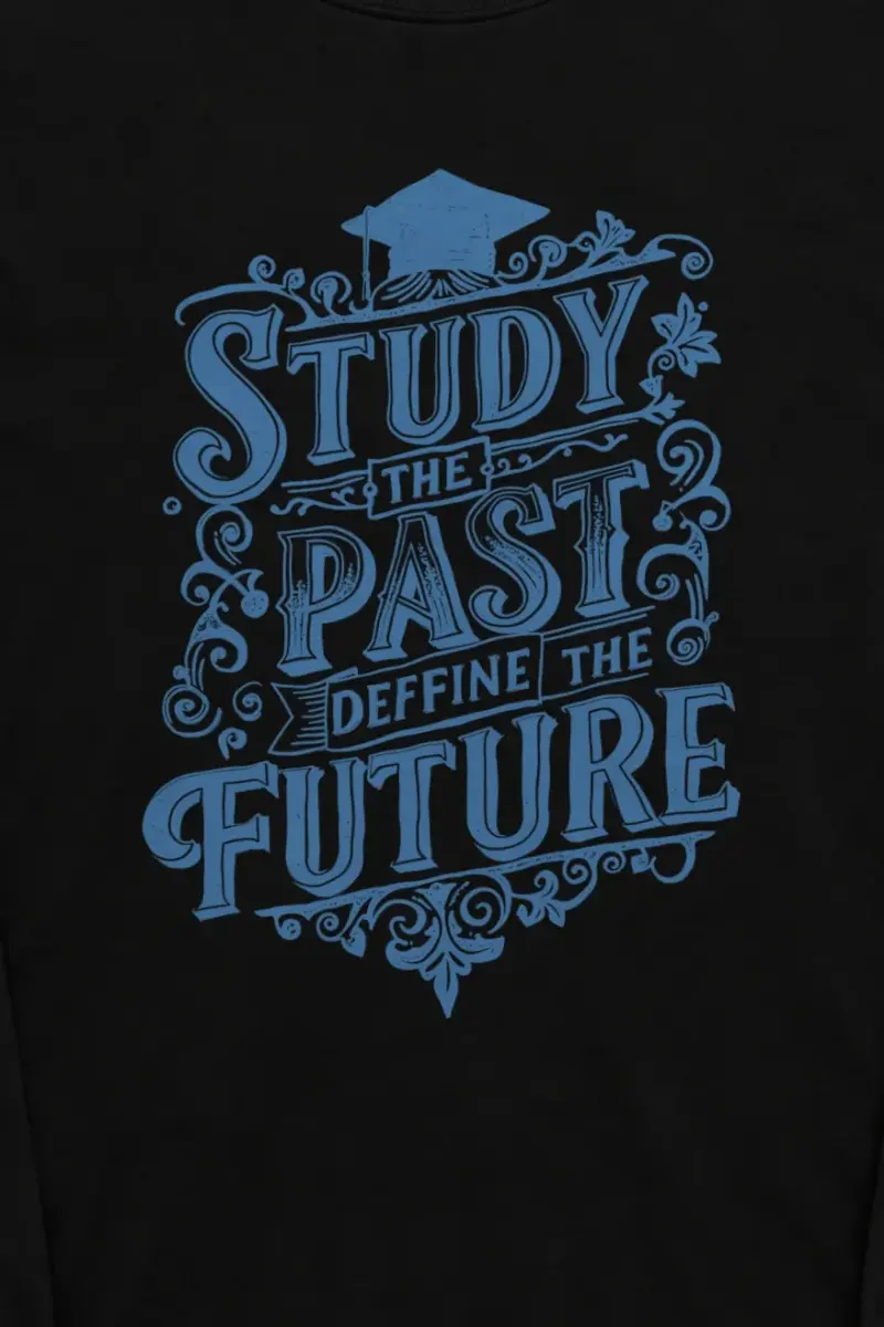"Study The Past" Unisex Longsleeve T-shirt - the graphic up close