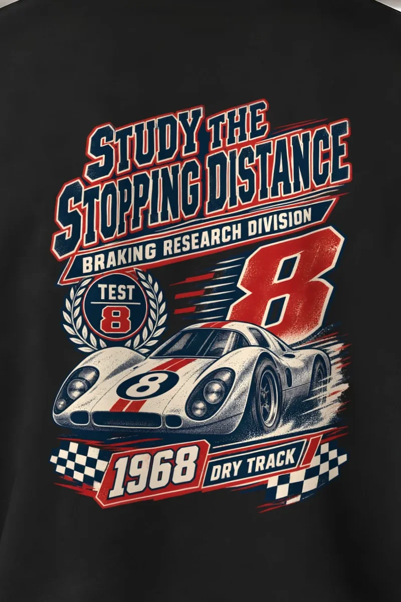 "Study the Stopping Distance" Heavy Blend Unisex Crewneck Sweatshirt - the graphic up close