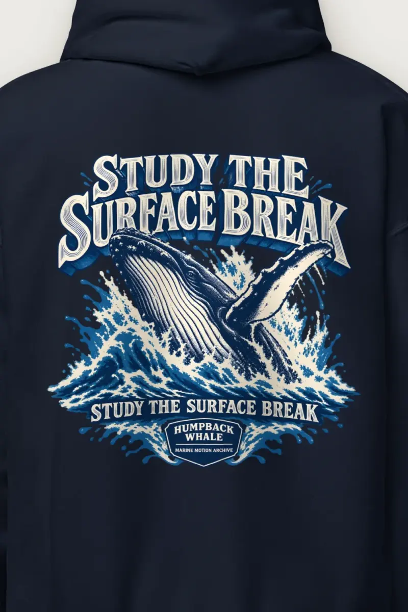 "Study the Surface Break" Heavy Blend Unisex Pullover Hoodie - the graphic up close