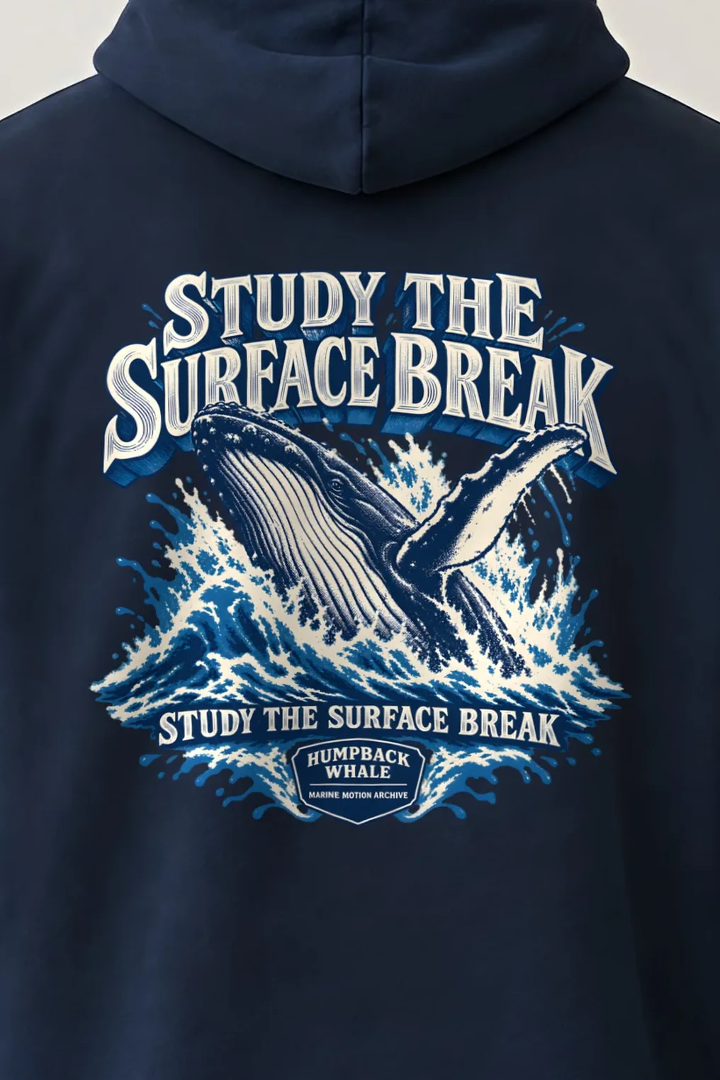 "Study the Surface Break" Heavy Blend Unisex Pullover Hoodie - the graphic up close