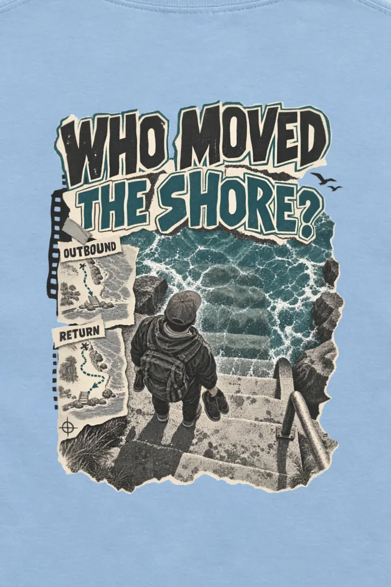 "Submerged Stone Steps" Unisex Longsleeve T-shirt - the graphic up close