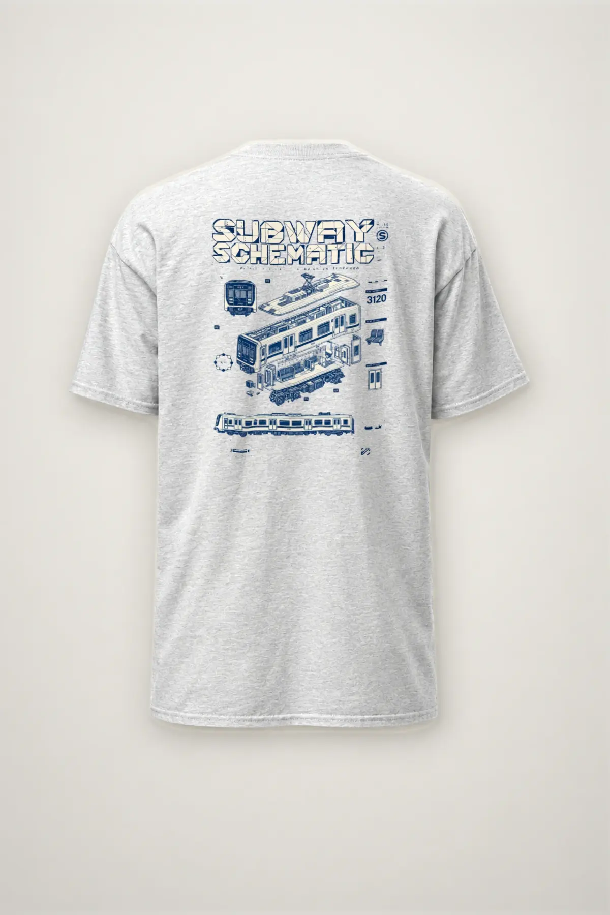 "Subway Schematic" Heavyweight Unisex Crewneck T-shirt