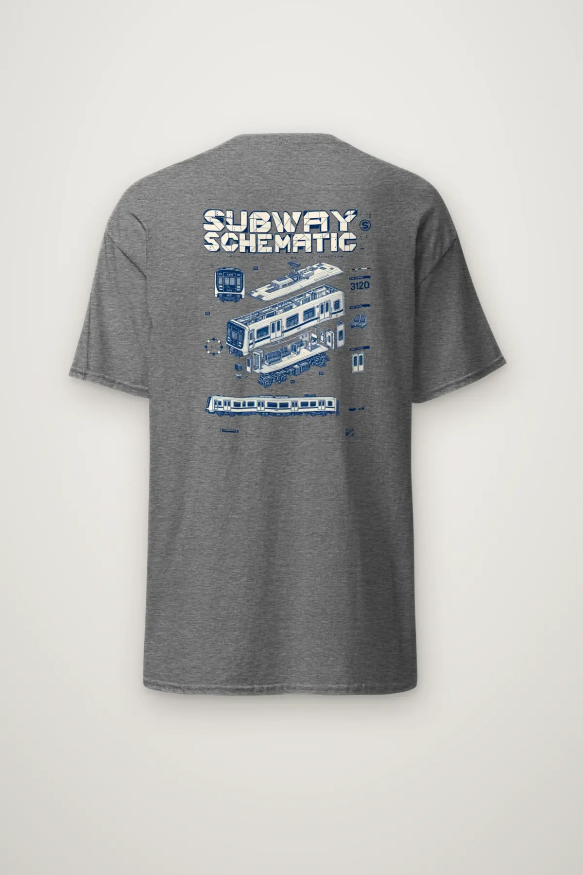 "Subway Schematic" Heavyweight Unisex Crewneck T-shirt