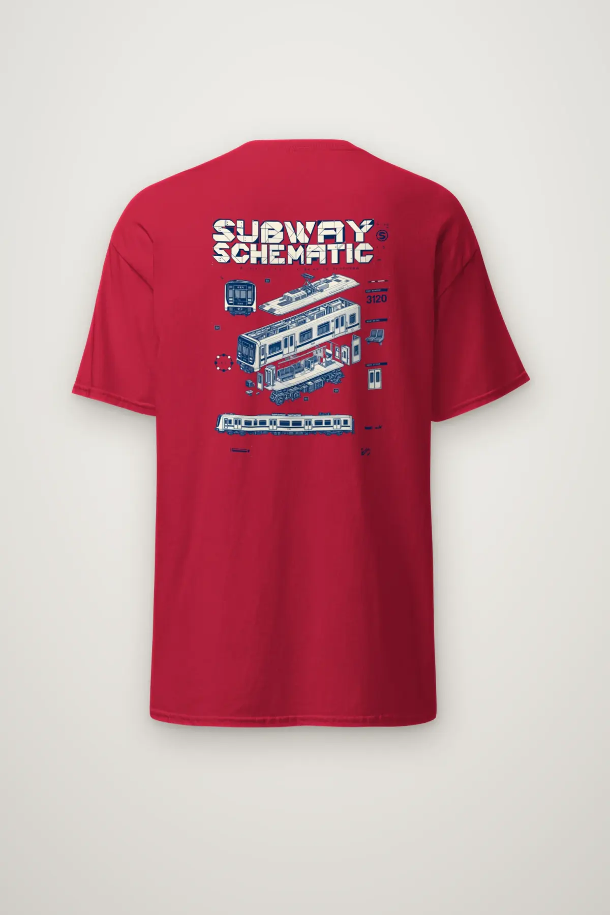 "Subway Schematic" Heavyweight Unisex Crewneck T-shirt