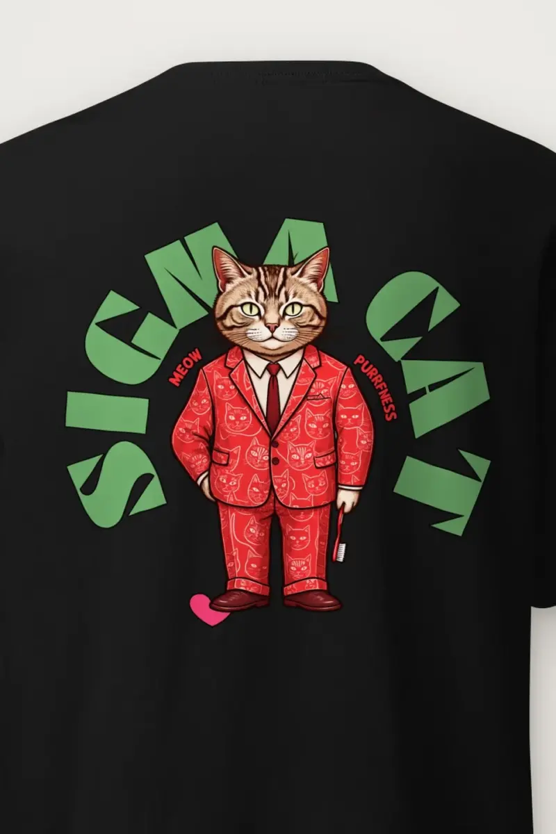 "Suit-Wearing Tabby Cat" Heavyweight Unisex Crewneck T-shirt