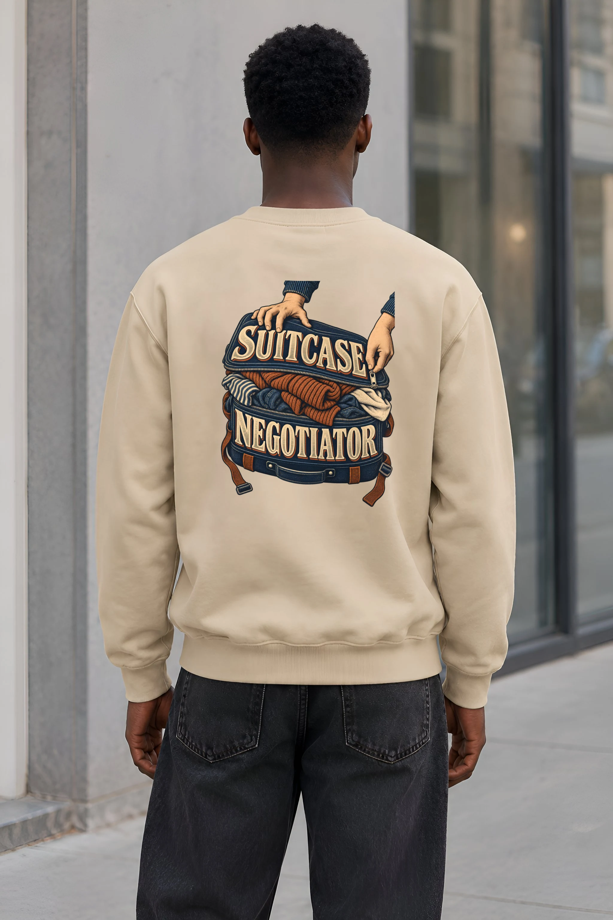 "Suitcase Negotiator" Heavy Blend Unisex Crewneck Sweatshirt